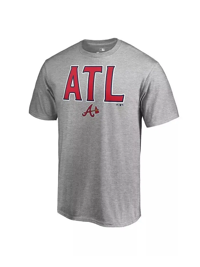 Мужская футболка Heather Gray Atlanta Braves Hometown ATL Fanatics — изображение 3 из 3
