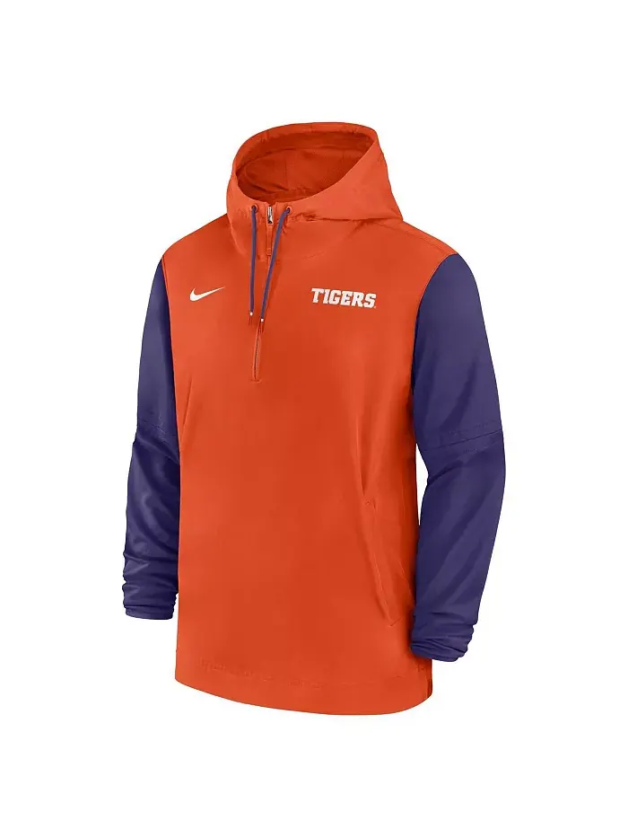 Мужская оранжевая худи с полумолнией Clemson Tigers 2024 Sideline Pregame Player Nike — изображение 3 из 3