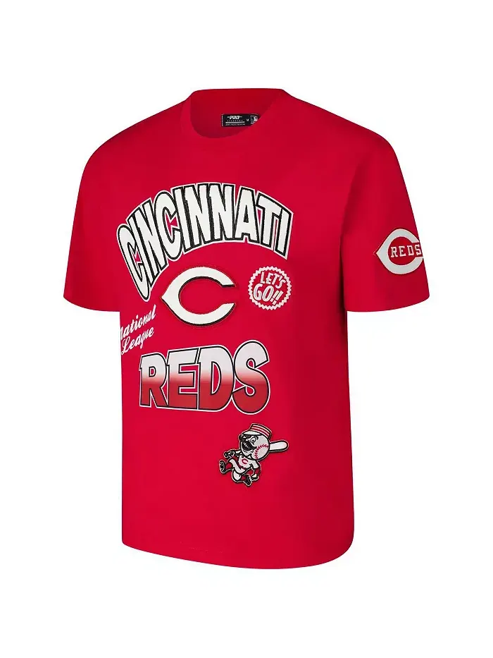 Мужская футболка Cincinnati Reds Turn It Up с красным принтом и заниженными плечами Pro Standard — изображение 2 из 3