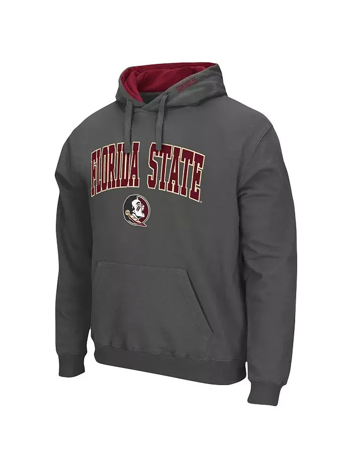Мужская серая толстовка Florida State Seminoles с арочным логотипом 3.0 Colosseum — изображение 2 из 3