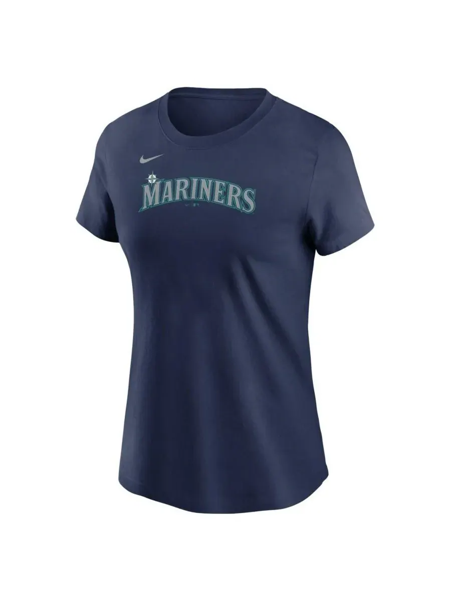 Nike Женская футболка Cal Raleigh Navy Seattle Mariners Fuse с номером и флажком — изображение 3 из 3, темно-синий