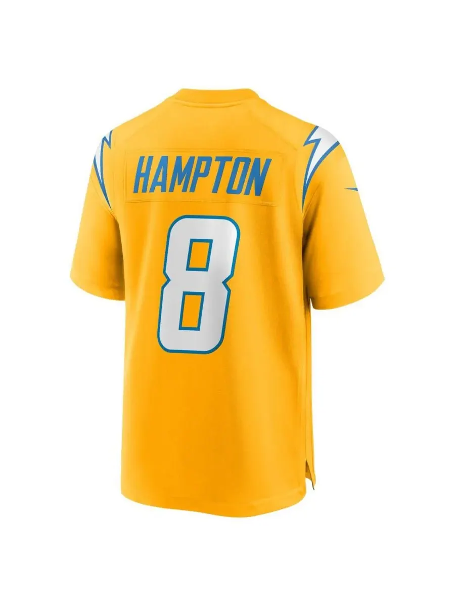 Мужская золотая футболка Омариона Хэмптона Los Angeles Chargers Alternate Charger Power Game Player — изображение 3 из 3
