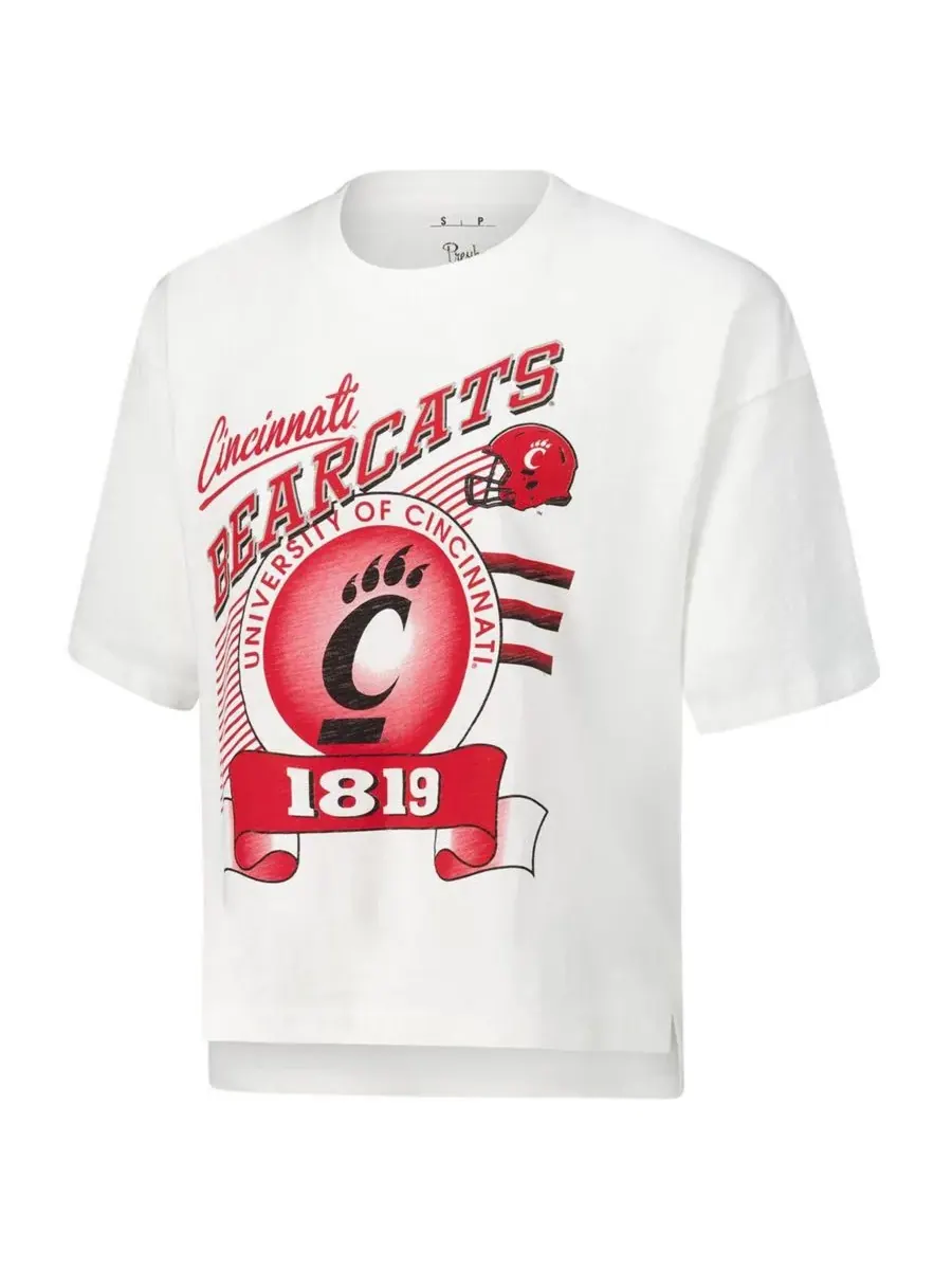Pressbox Женская белая футболка Cincinnati Bearcats Rock Roll Slub — изображение 3 из 3, белый