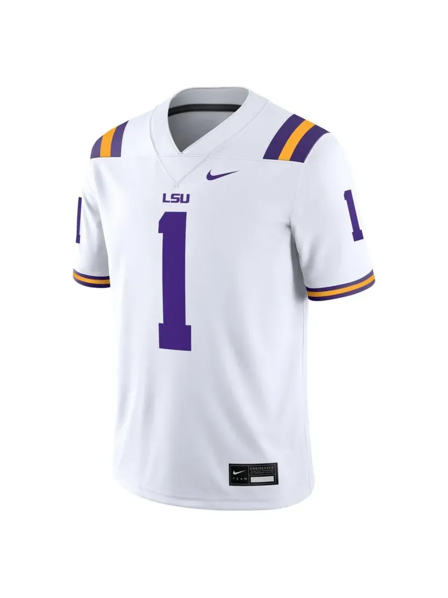 Nike Мужская белая игровая футболка LSU Tigers — изображение 2 из 3, белый