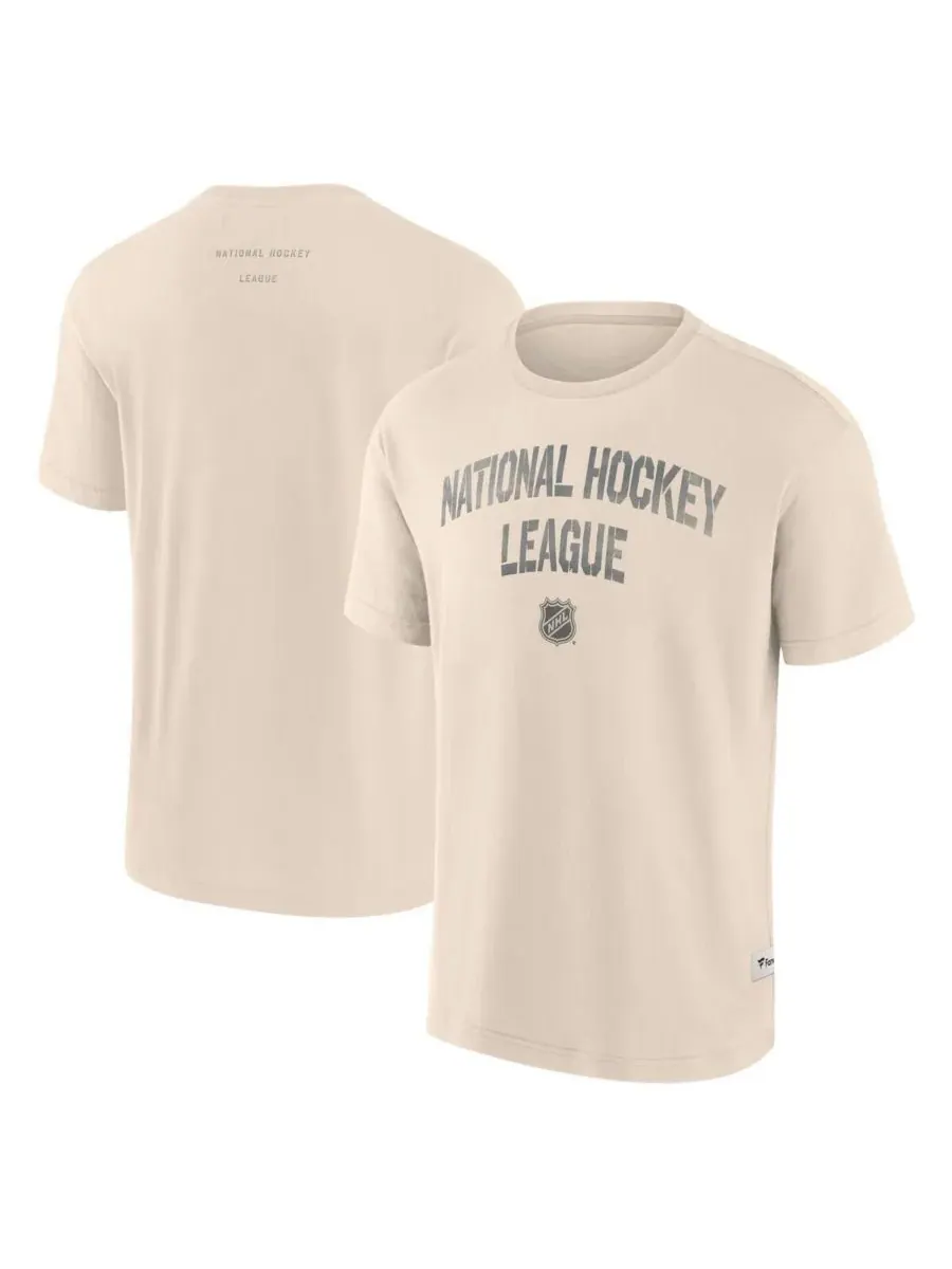 Fanatics Мужская кремовая футболка NHL Elements Weathered Tonal Future Ground — изображение 1 из 3, бежевый
