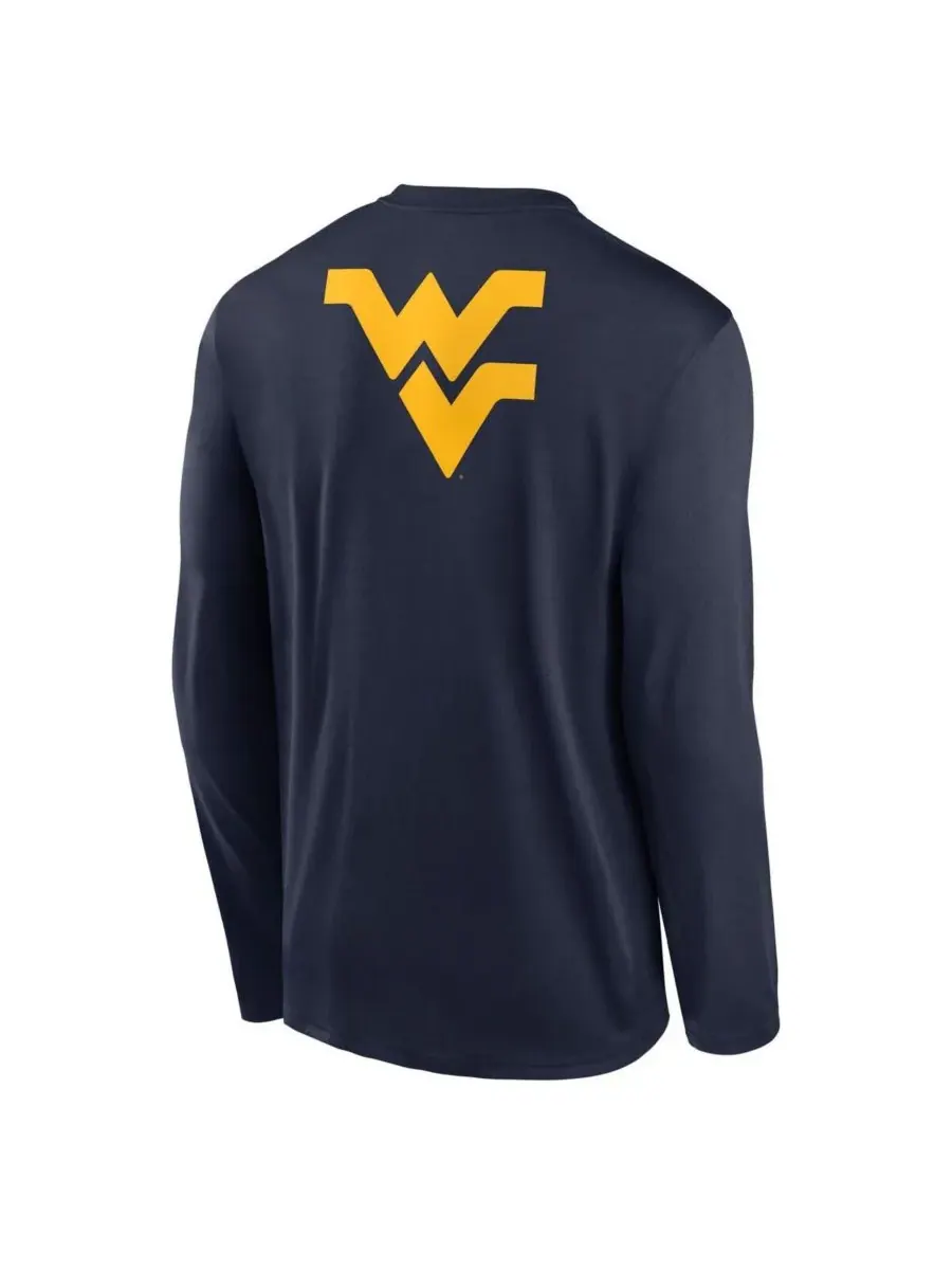 Nike Мужская темно-синяя футболка с длинным рукавом West Virginia Mountaineers Primetime Campus — изображение 3 из 3