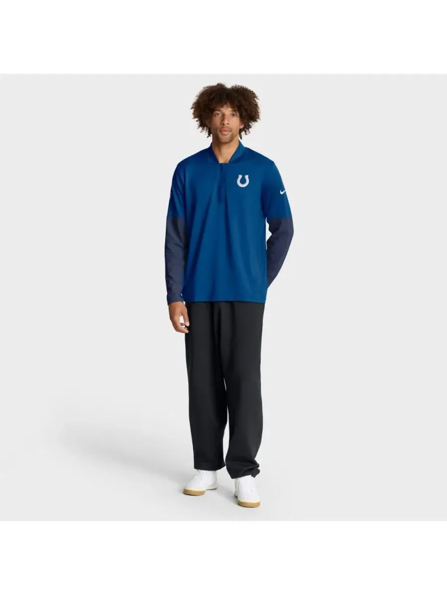 Мужская толстовка Royal Indianapolis Colts Sideline Dri-FIT с застежкой-молнией до середины груди — изображение 3 из 5