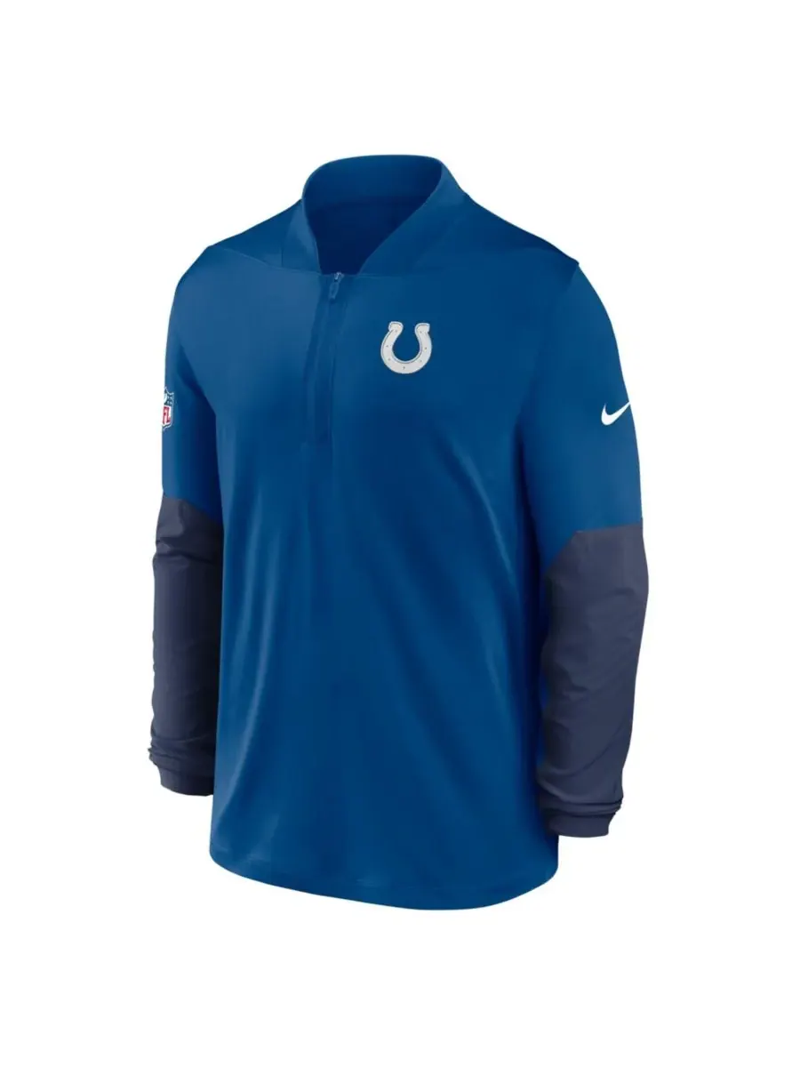 Мужская толстовка Royal Indianapolis Colts Sideline Dri-FIT с застежкой-молнией до середины груди — изображение 5 из 5