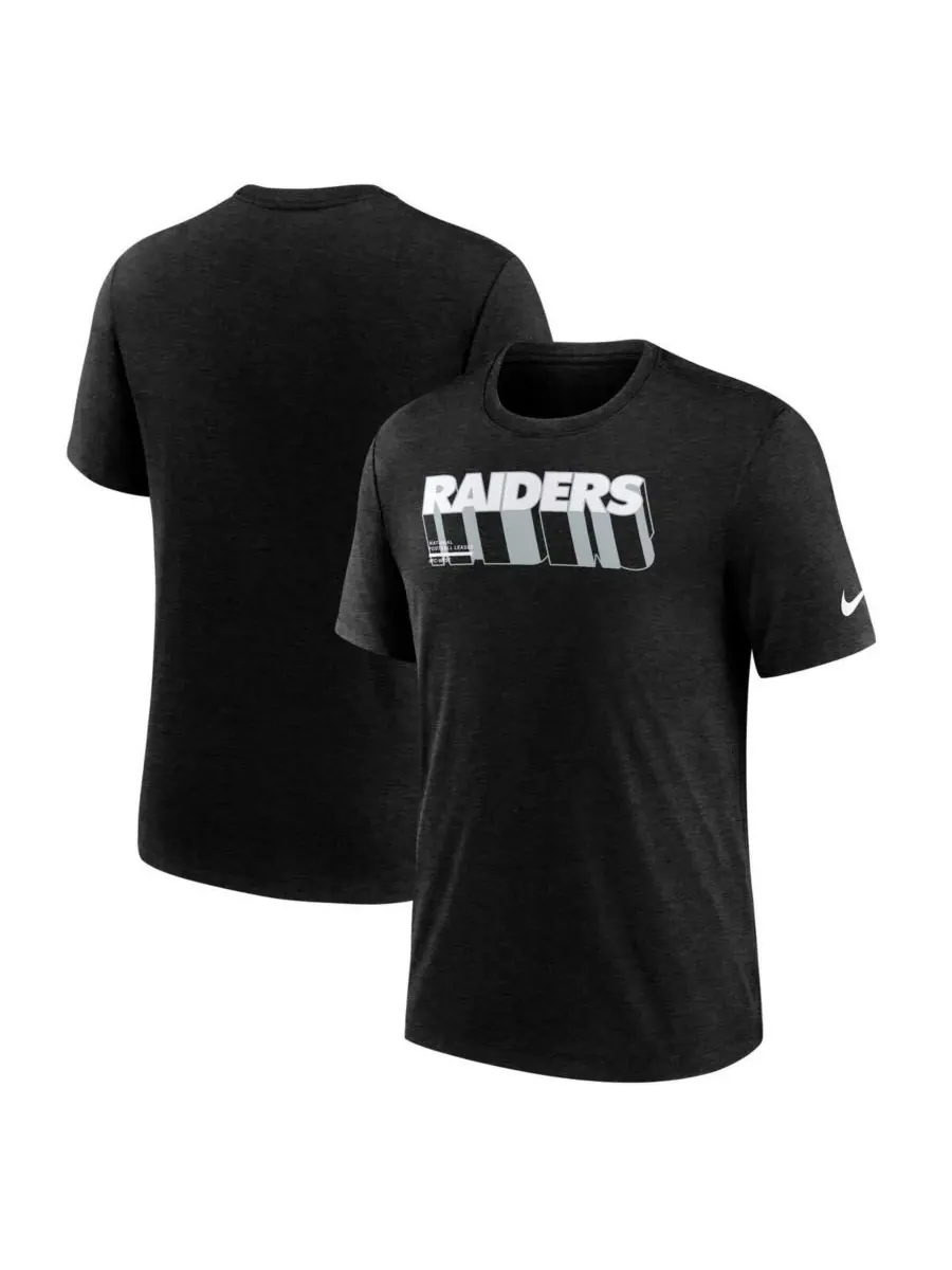 Nike Мужская футболка Las Vegas Raiders Long Pass Tri-Blend черного цвета — изображение 1 из 3, черный