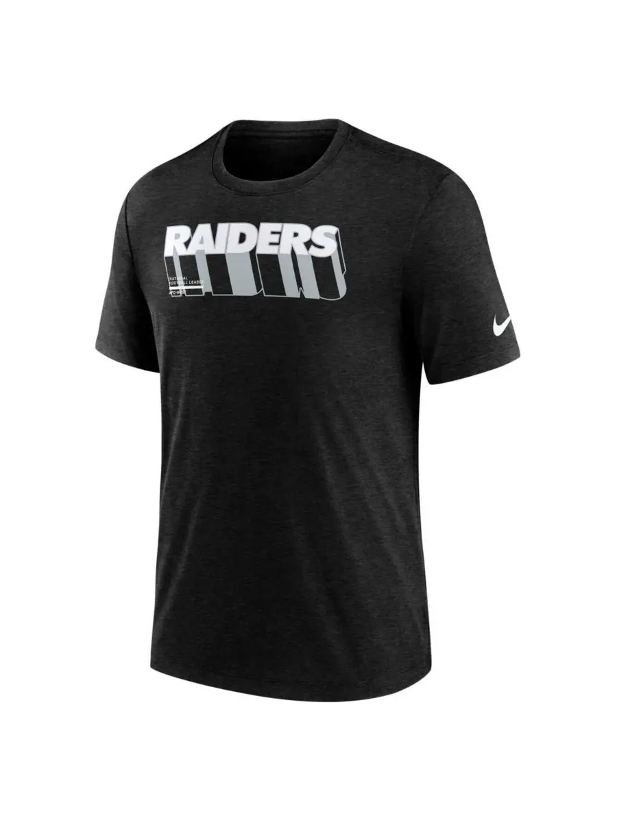 Nike Мужская футболка Las Vegas Raiders Long Pass Tri-Blend черного цвета — изображение 3 из 3, черный