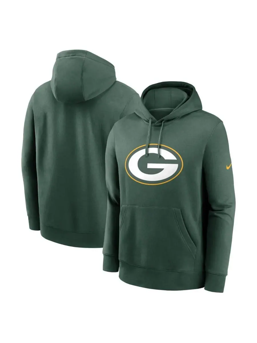 Nike Мужская зеленая толстовка с капюшоном и логотипом клуба Green Bay Packers — изображение 1 из 3, зеленый
