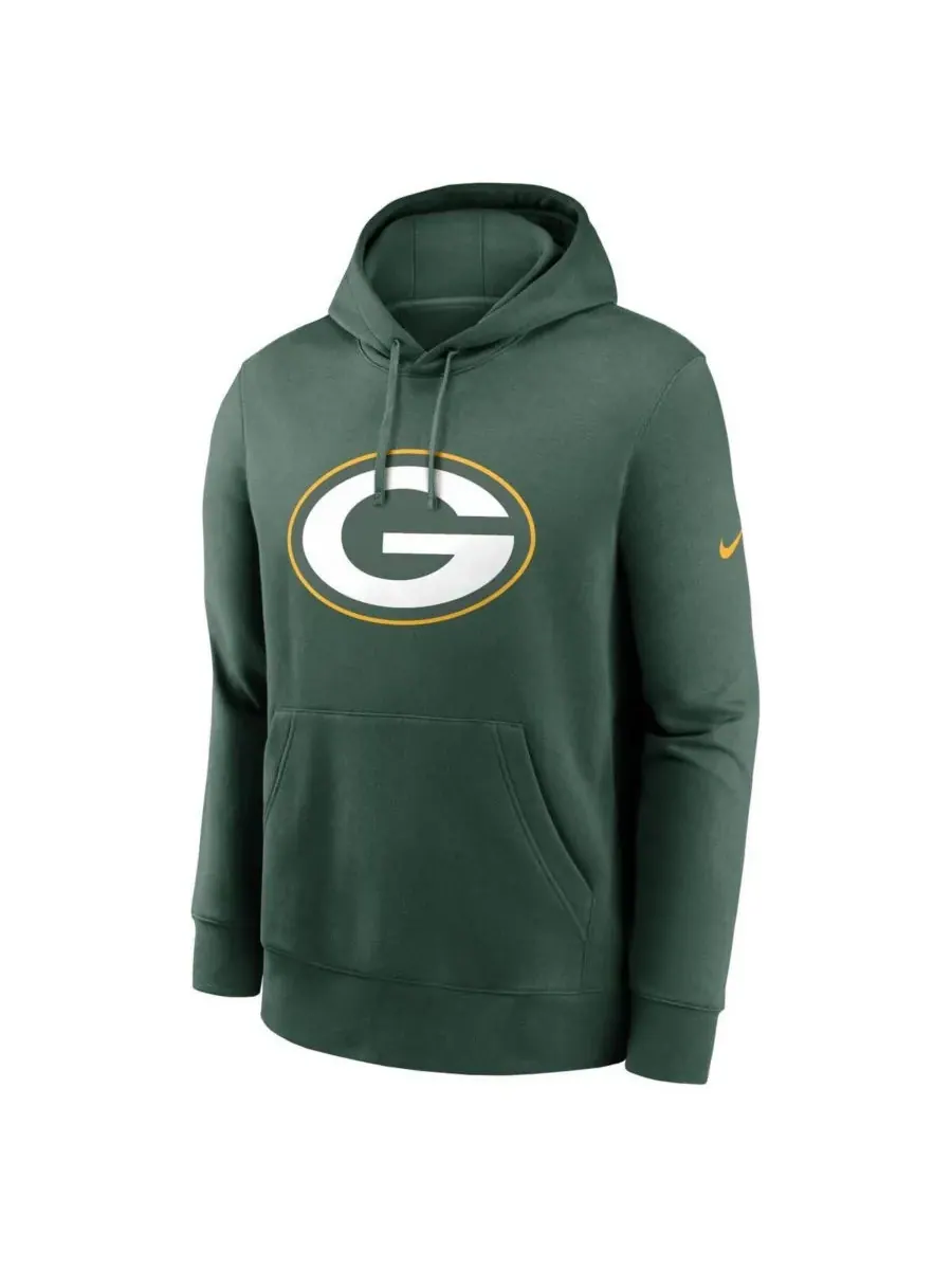 Nike Мужская зеленая толстовка с капюшоном и логотипом клуба Green Bay Packers — изображение 3 из 3, зеленый