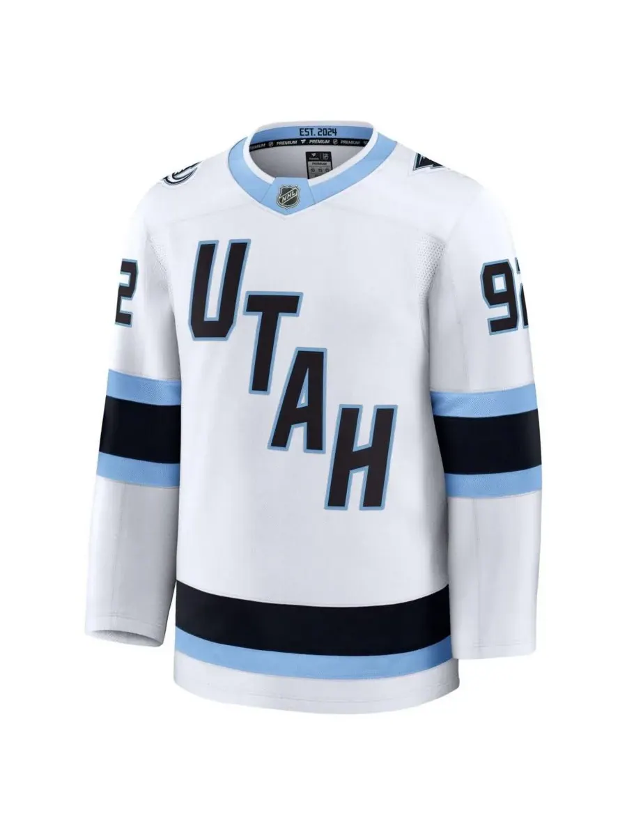 Fanatics Мужская белая выездная футболка премиум-класса Logan Cooley Utah Mammoth — изображение 2 из 3, белый
