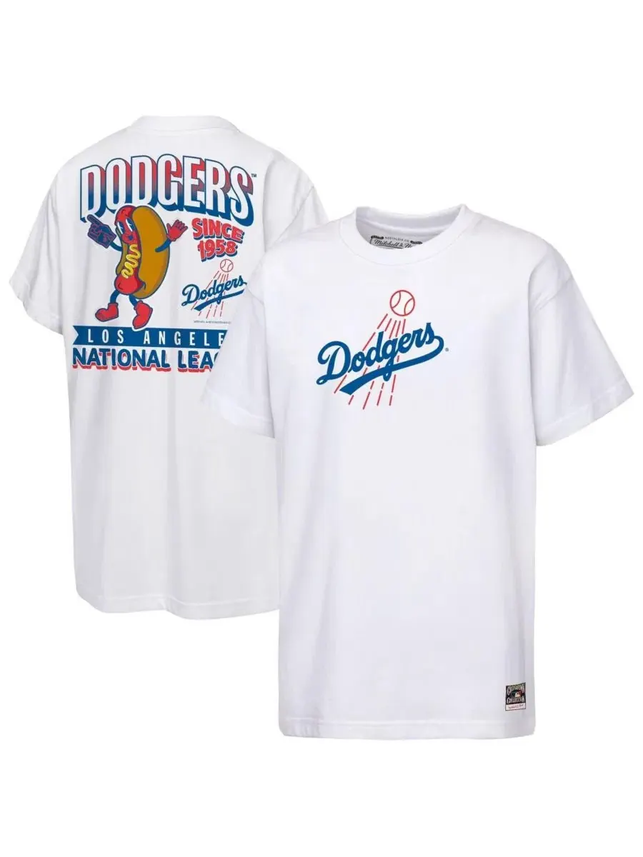 Футболка для мальчиков и девочек белого цвета с символикой Los Angeles Dodgers Cooperstown — изображение 1 из 3, белый