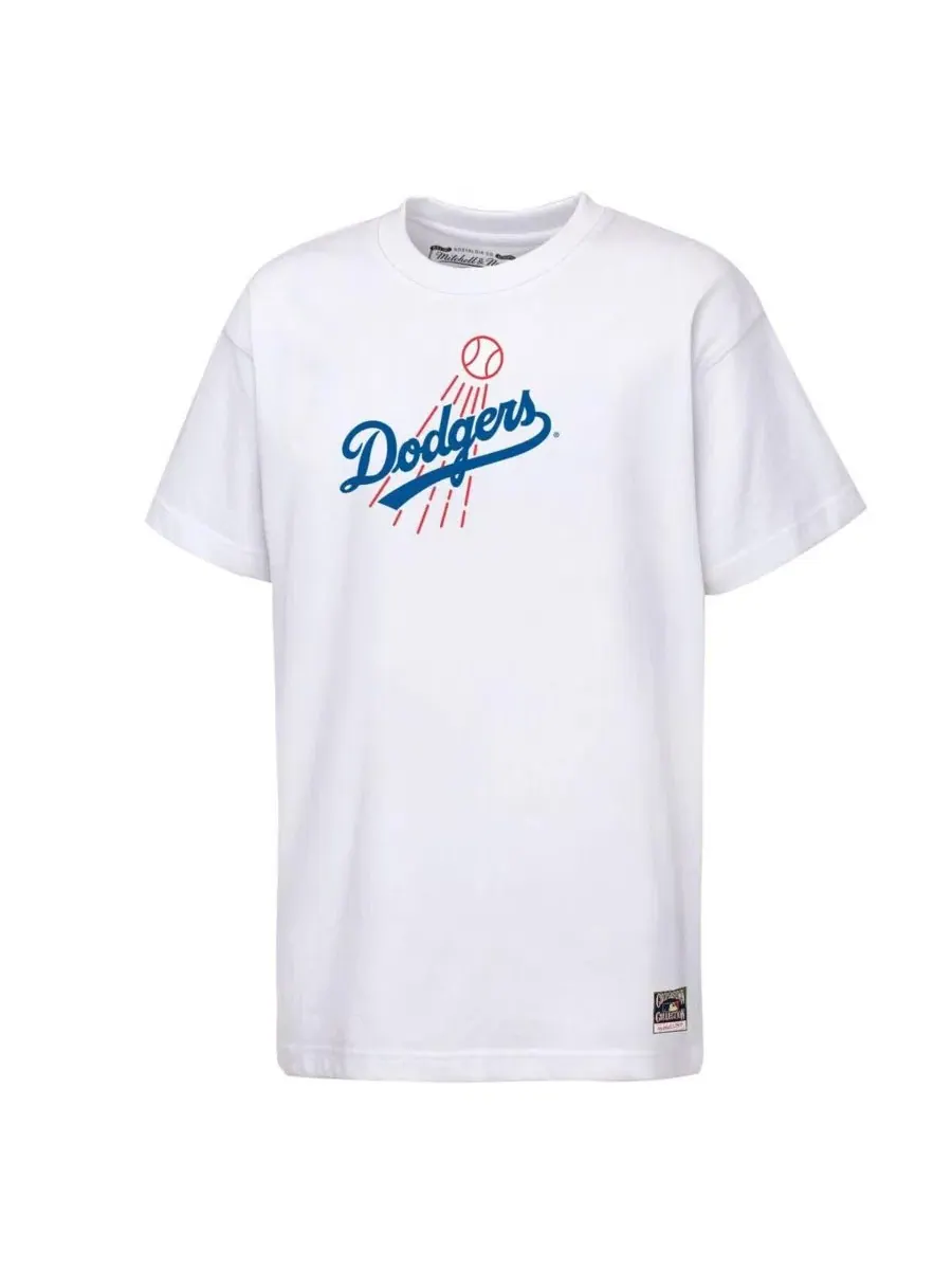 Футболка для мальчиков и девочек белого цвета с символикой Los Angeles Dodgers Cooperstown — изображение 2 из 3, белый
