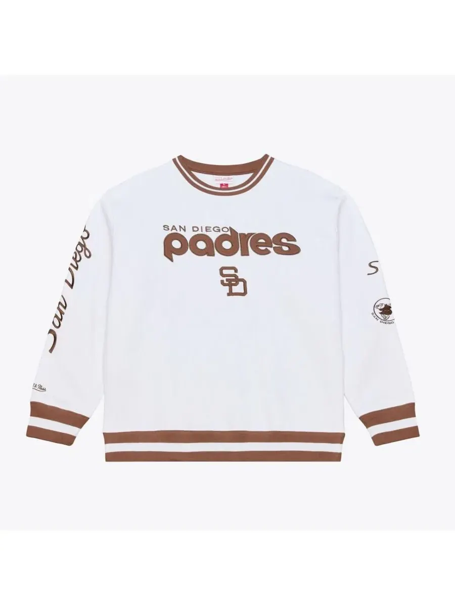 Мужская белая толстовка из арктического флиса с символикой San Diego Padres Mitchell & Ness — изображение 1 из 4, белый