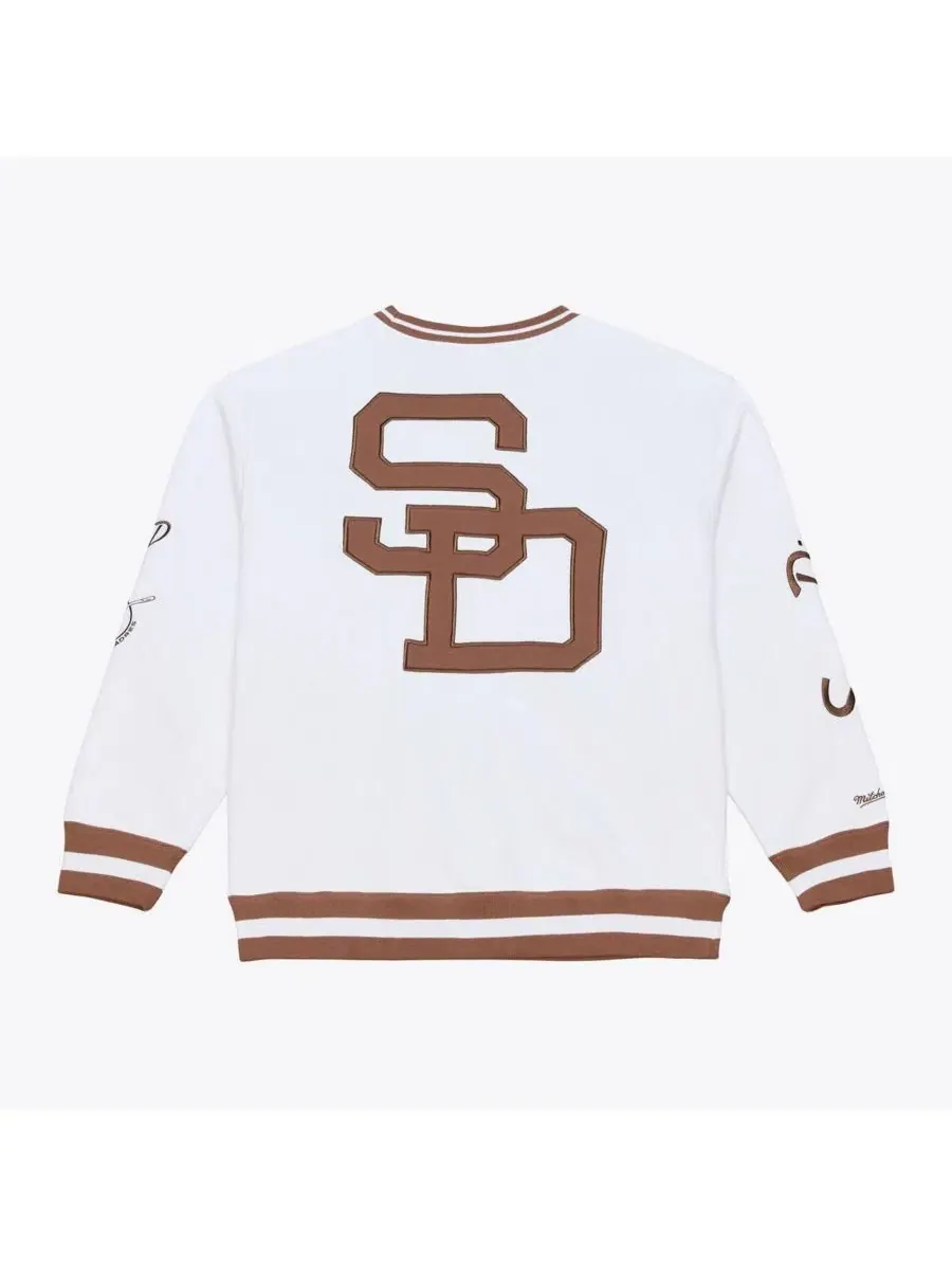 Мужская белая толстовка из арктического флиса с символикой San Diego Padres Mitchell & Ness — изображение 2 из 4, белый