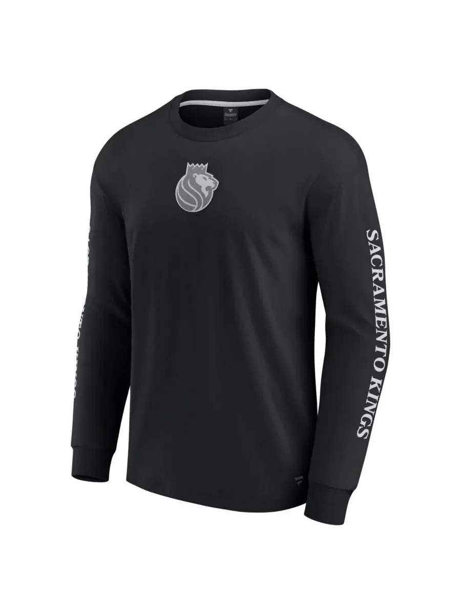 Fanatics Мужская черная футболка с длинным рукавом Sacramento Kings Elements Strive — изображение 2 из 3, черный