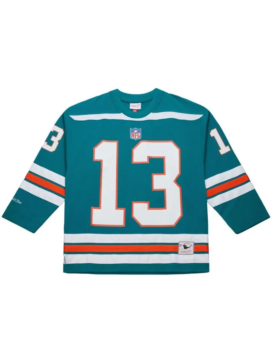 Мужская хоккейная майка Dan Marino Aqua Miami Dolphins Maxxed Out Fashion Mitchell & Ness — изображение 2 из 3, голубой