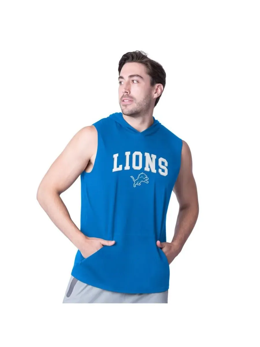 Мужская толстовка без рукавов Royal Detroit Lions Action Pullover Hoodie MSX by Michael Strahan — изображение 1 из 3