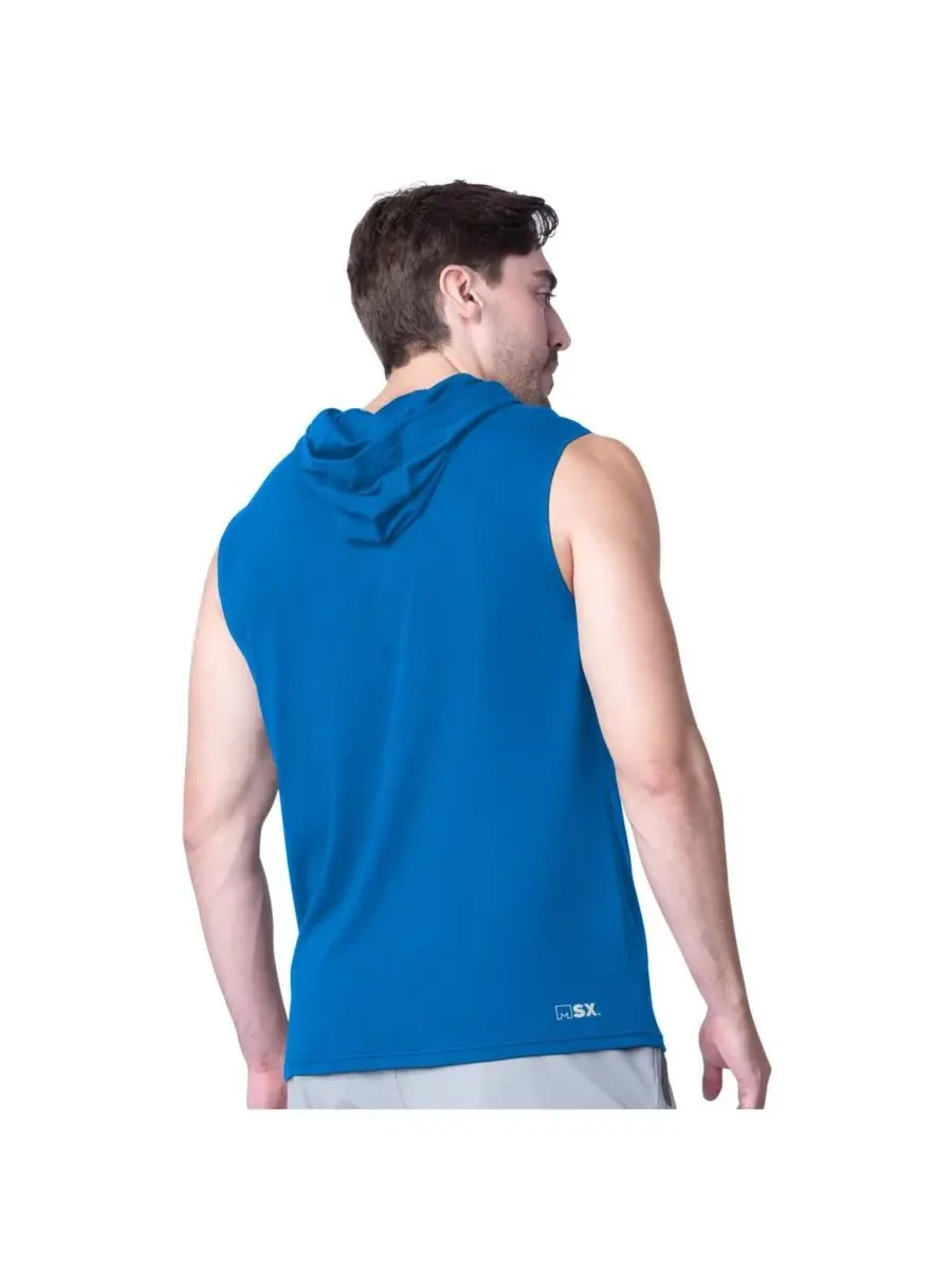 Мужская толстовка без рукавов Royal Detroit Lions Action Pullover Hoodie MSX by Michael Strahan — изображение 3 из 3