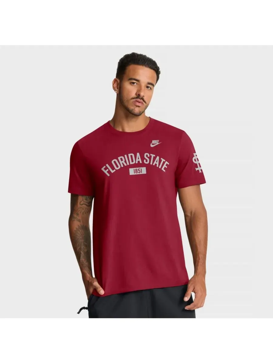 Nike Мужская футболка с изображением арки наследия команды Florida State Seminoles цвета граната — изображение 1 из 5