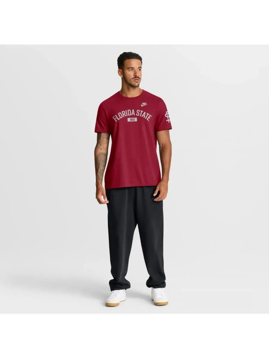 Nike Мужская футболка с изображением арки наследия команды Florida State Seminoles цвета граната — изображение 3 из 5