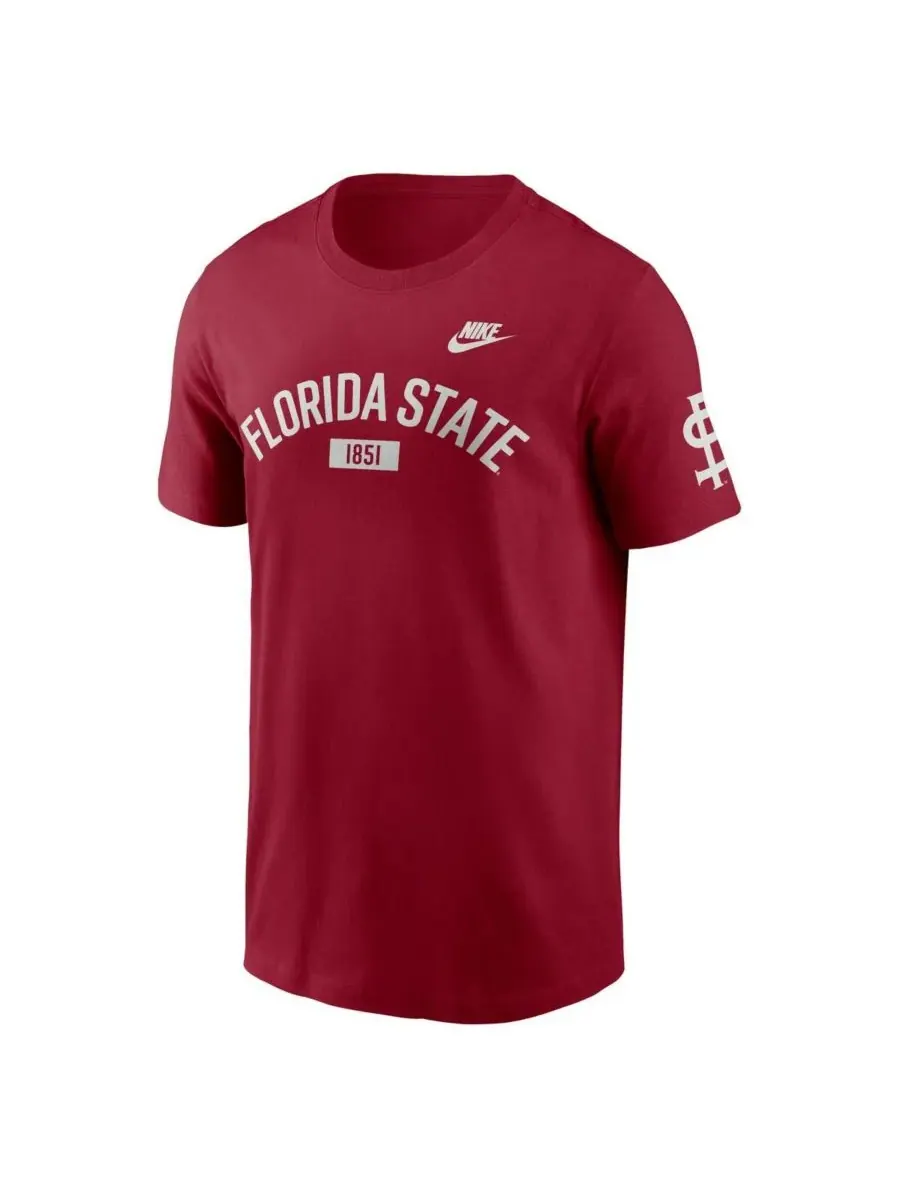 Nike Мужская футболка с изображением арки наследия команды Florida State Seminoles цвета граната — изображение 4 из 5