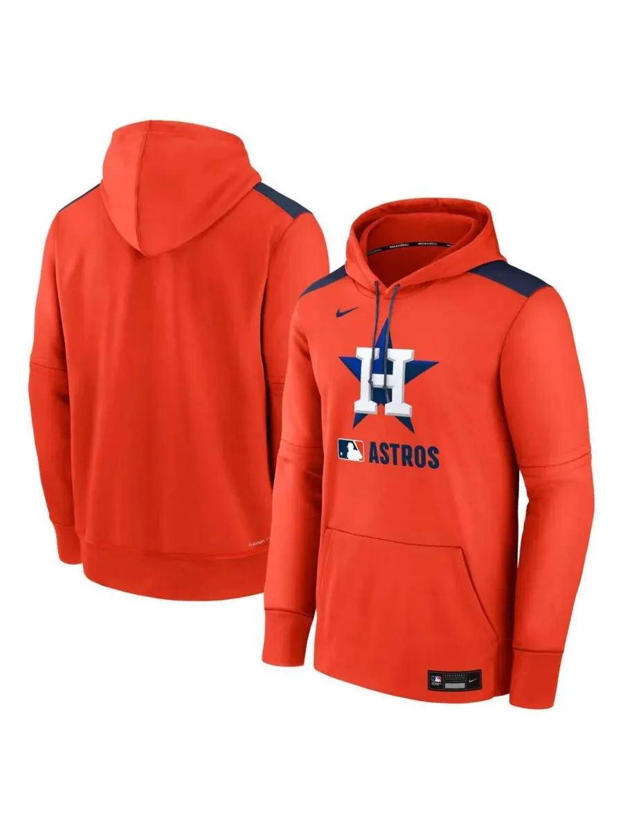 Nike Мужская оранжевая толстовка с капюшоном Houston Astros из аутентичной коллекции Performance — изображение 1 из 3