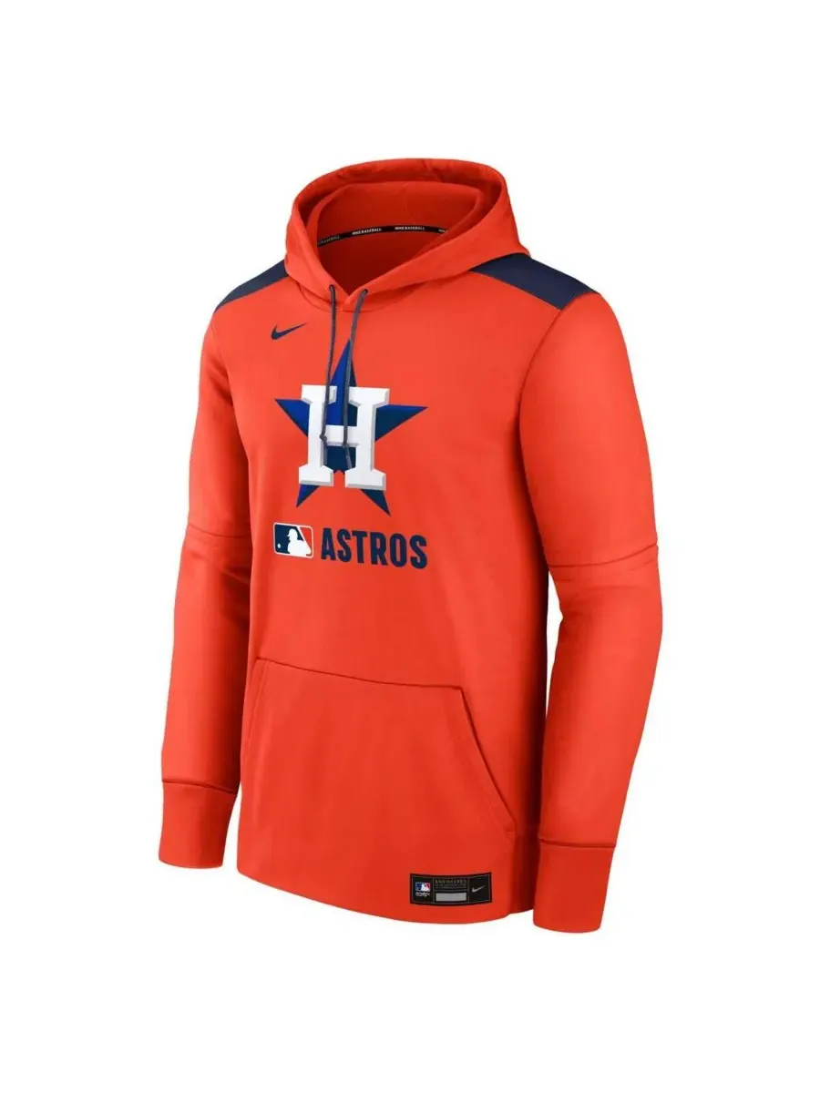 Nike Мужская оранжевая толстовка с капюшоном Houston Astros из аутентичной коллекции Performance — изображение 3 из 3