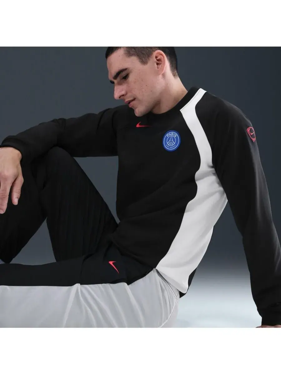 Nike Мужская черная толстовка-пуловер Paris Saint-Germain Third 2025/26 T90 — изображение 2 из 3, черный