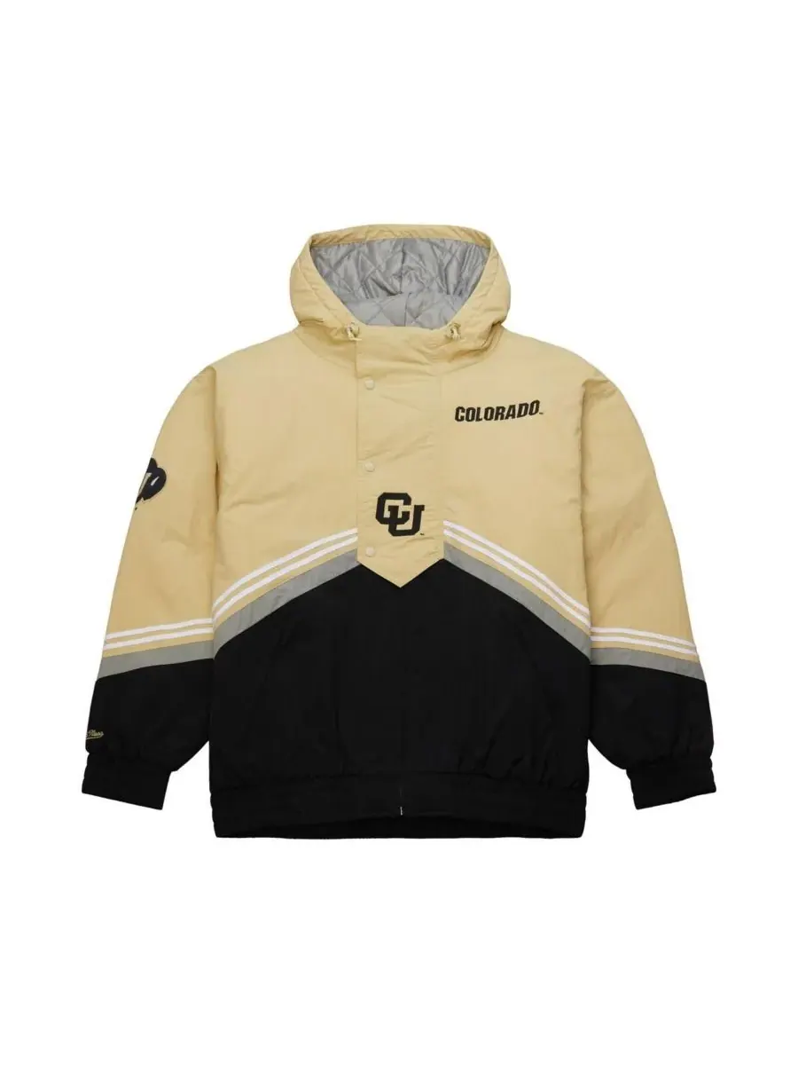 Mitchell & Ness Мужская ветровка на молнии в стиле ретро с золотисто-черным рисунком Colorado — изображение 5 из 5