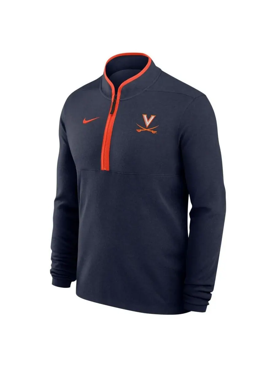 Nike Мужская темно-синяя футболка Virginia Cavaliers Coaches Courtside Basketball Victory — изображение 2 из 3, темно-синий