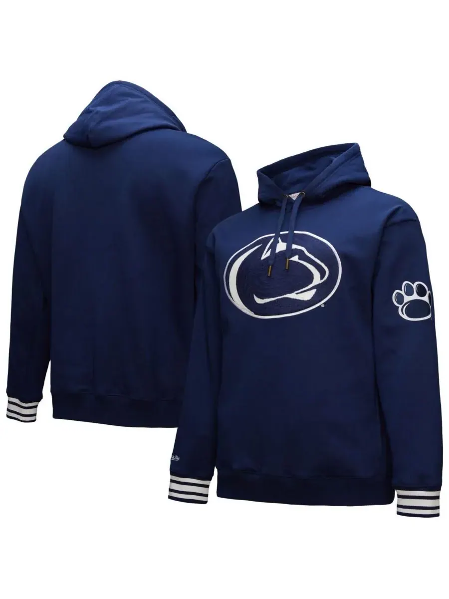 Mitchell & Ness Мужская темно-синяя флисовая толстовка с капюшоном Penn State Nittany Lions с — изображение 1 из 5