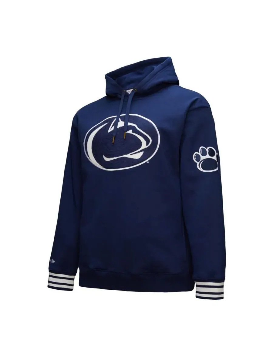 Mitchell & Ness Мужская темно-синяя флисовая толстовка с капюшоном Penn State Nittany Lions с — изображение 5 из 5