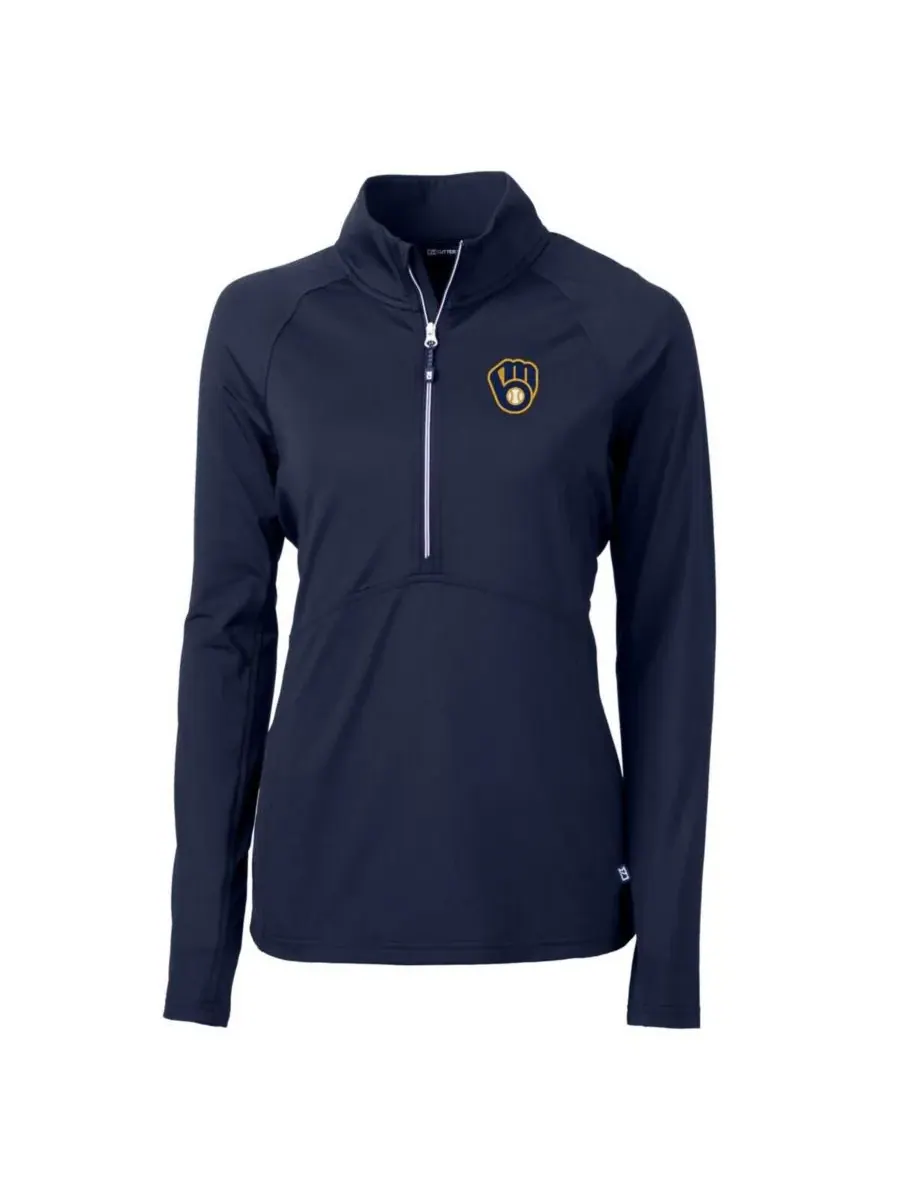 Cutter & Buck Женская темно-синяя толстовка Milwaukee Brewers Adapt Eco Knit Stretch с — изображение 1 из 1, темно-синий