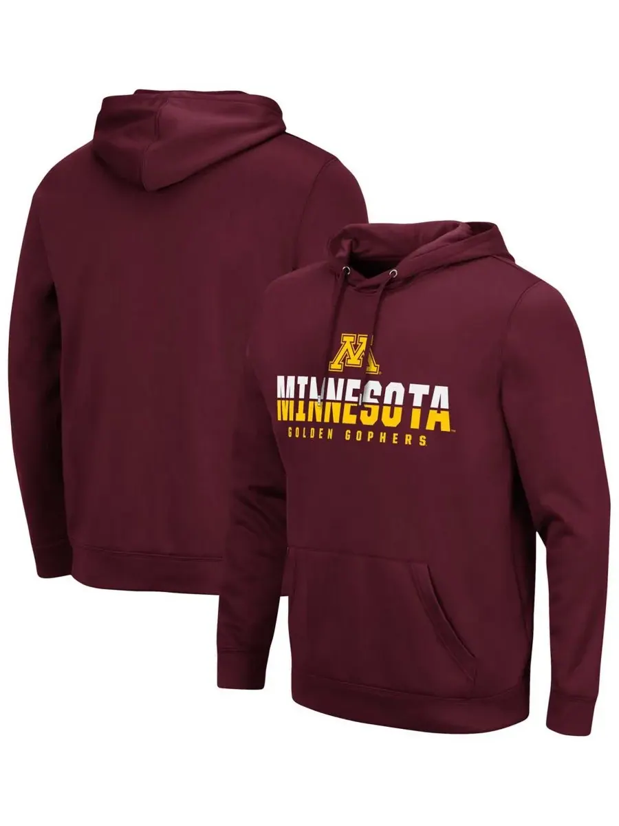 Colosseum Мужская бордовая толстовка с капюшоном в виде фонаря с символикой команды Minnesota — изображение 1 из 3