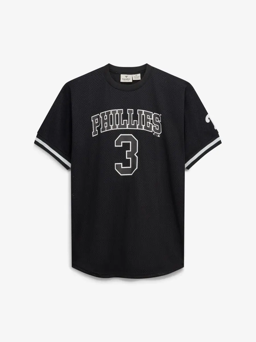 Футболка-джерси Bryce Harper Black/White Philadelphia Phillies Big & Tall Heavyweight Mesh Fanatics — изображение 2 из 3