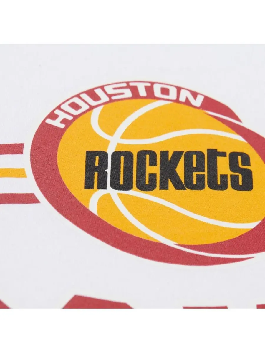 Футболка с принтом Houston Rockets Hardwood Classics Team Origins Vintage Logo Mitchell & Ness — изображение 4 из 5, белый