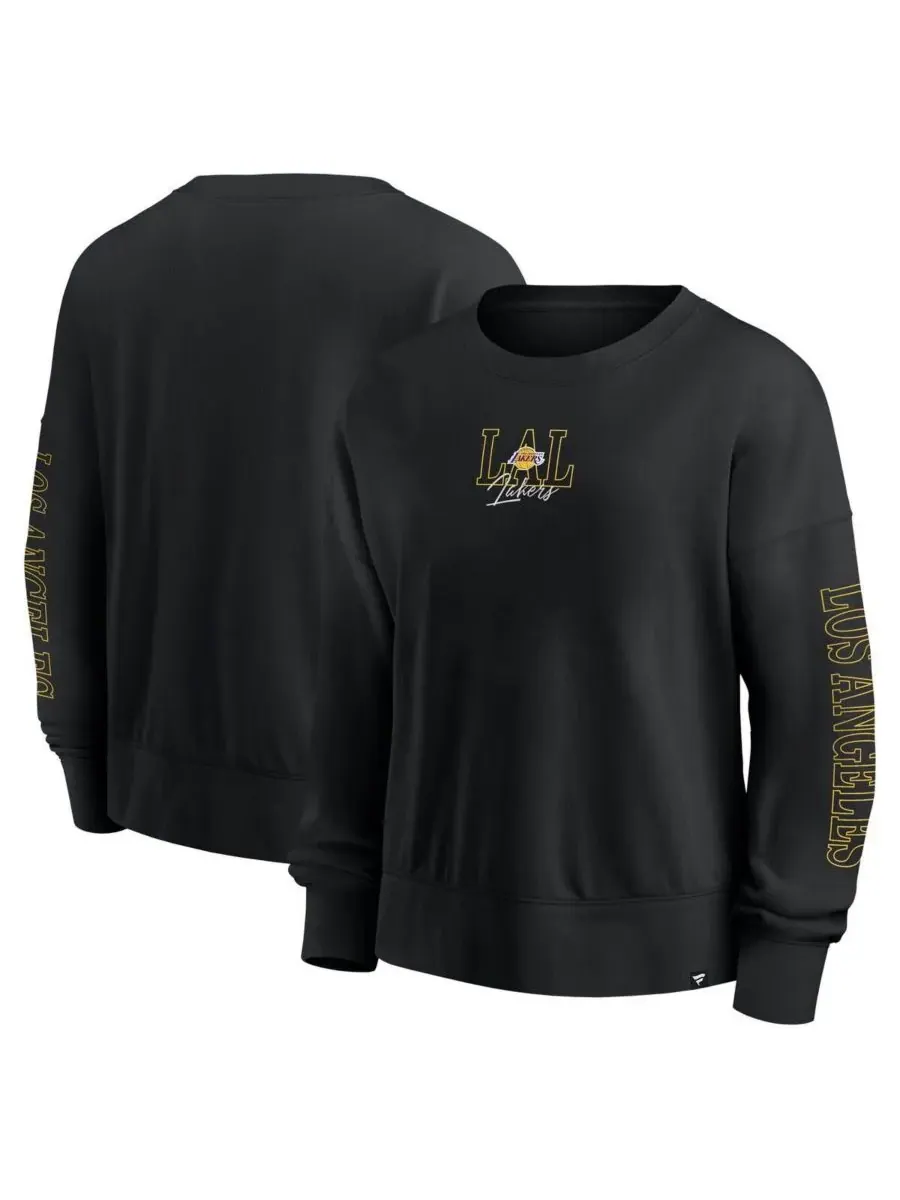 Fanatics Женская черная толстовка-пуловер Los Angeles Lakers оверсайз для игрового дня — изображение 1 из 3, черный
