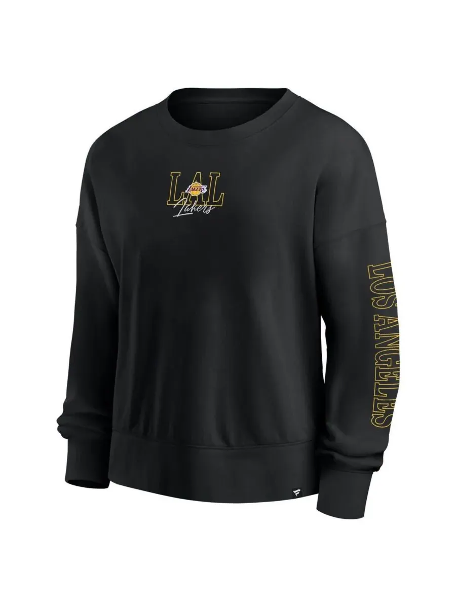 Fanatics Женская черная толстовка-пуловер Los Angeles Lakers оверсайз для игрового дня — изображение 3 из 3, черный