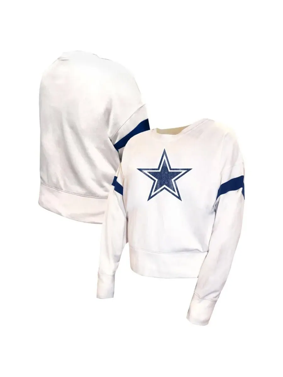 Fanatics Женская белая флисовая толстовка большого размера с символикой команды Dallas Cowboys — изображение 1 из 3, белый