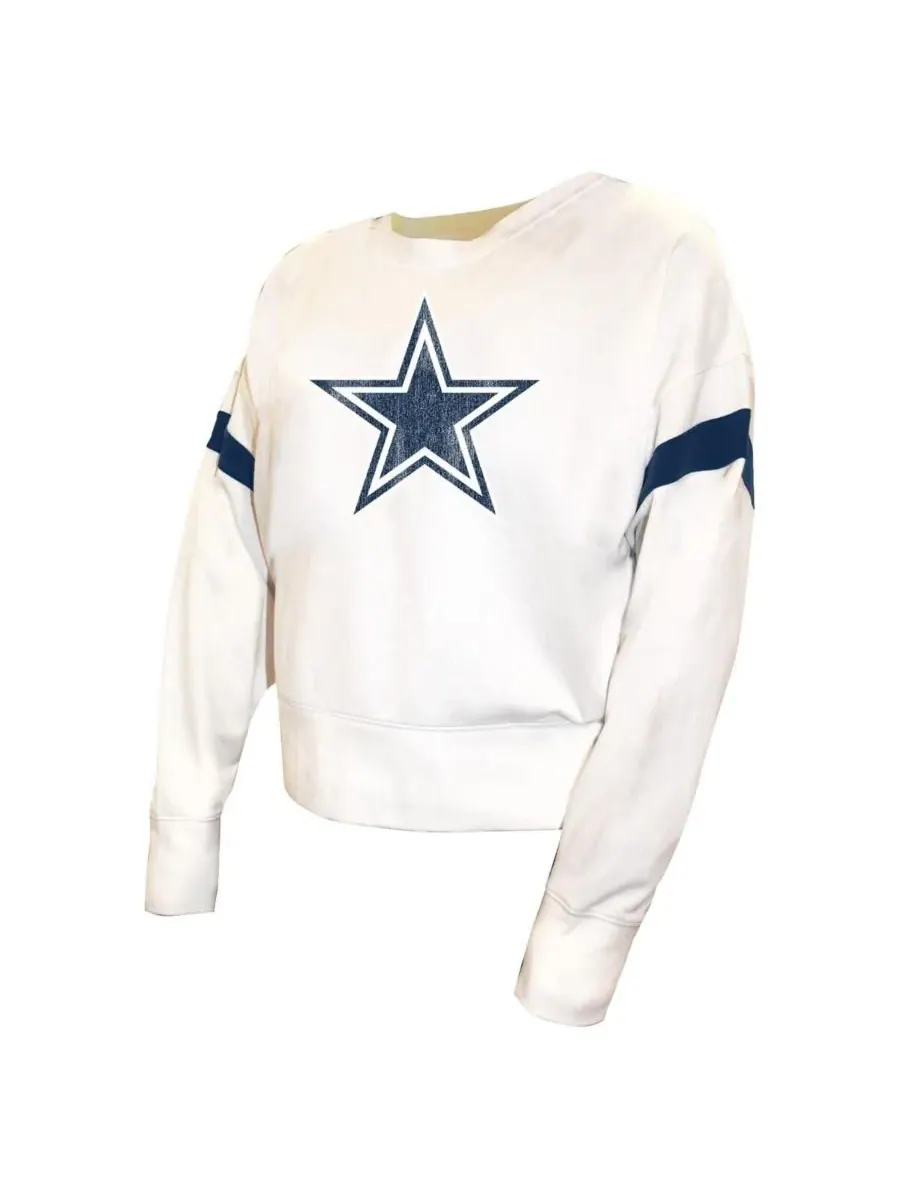 Fanatics Женская белая флисовая толстовка большого размера с символикой команды Dallas Cowboys — изображение 3 из 3, белый