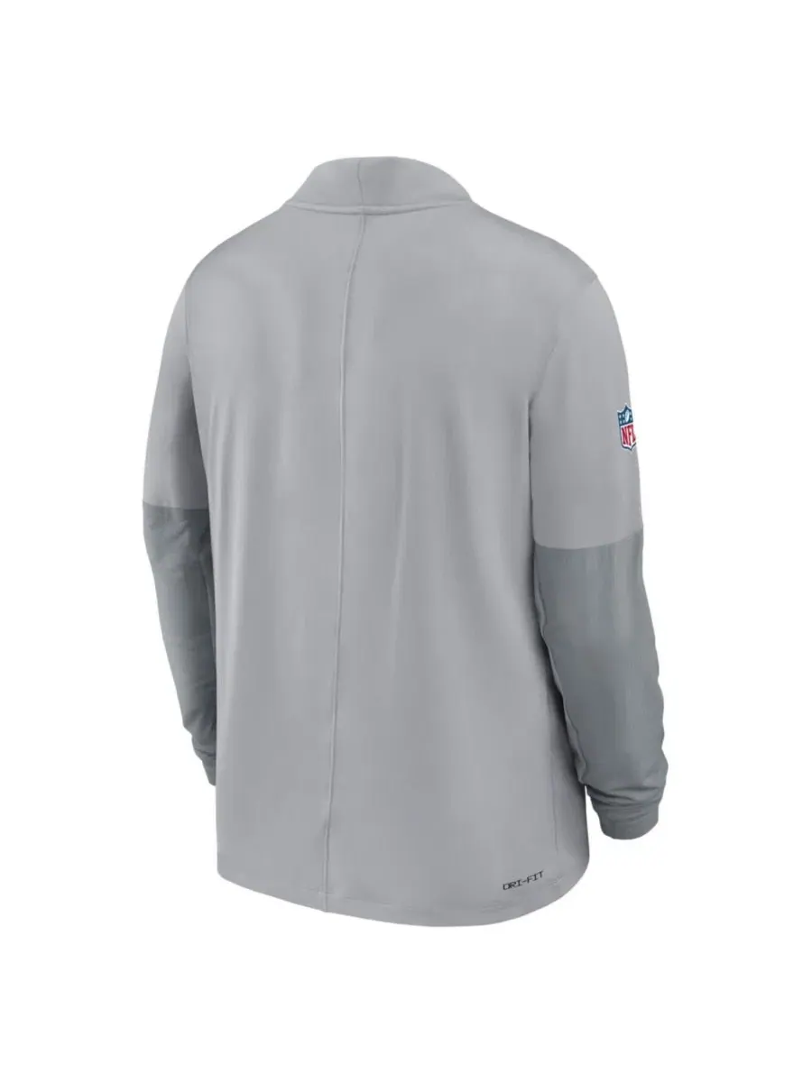 Мужская серая куртка-пуловер Nike с полузамком, Dri-FIT, Detroit Lions — изображение 3 из 3, серый