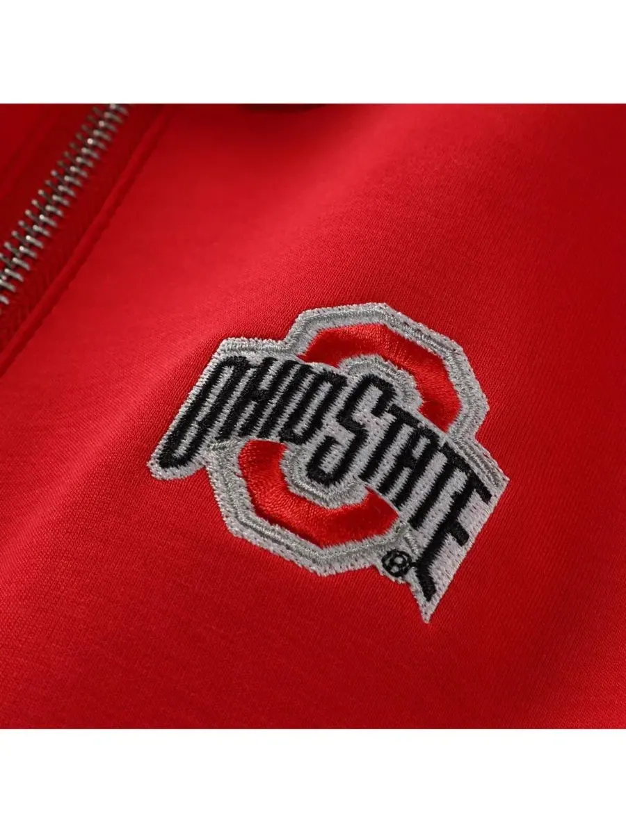 Женский топ с четверть-застежкой и вышивкой Ohio State Buckeyes ZooZatz — изображение 4 из 4, алый