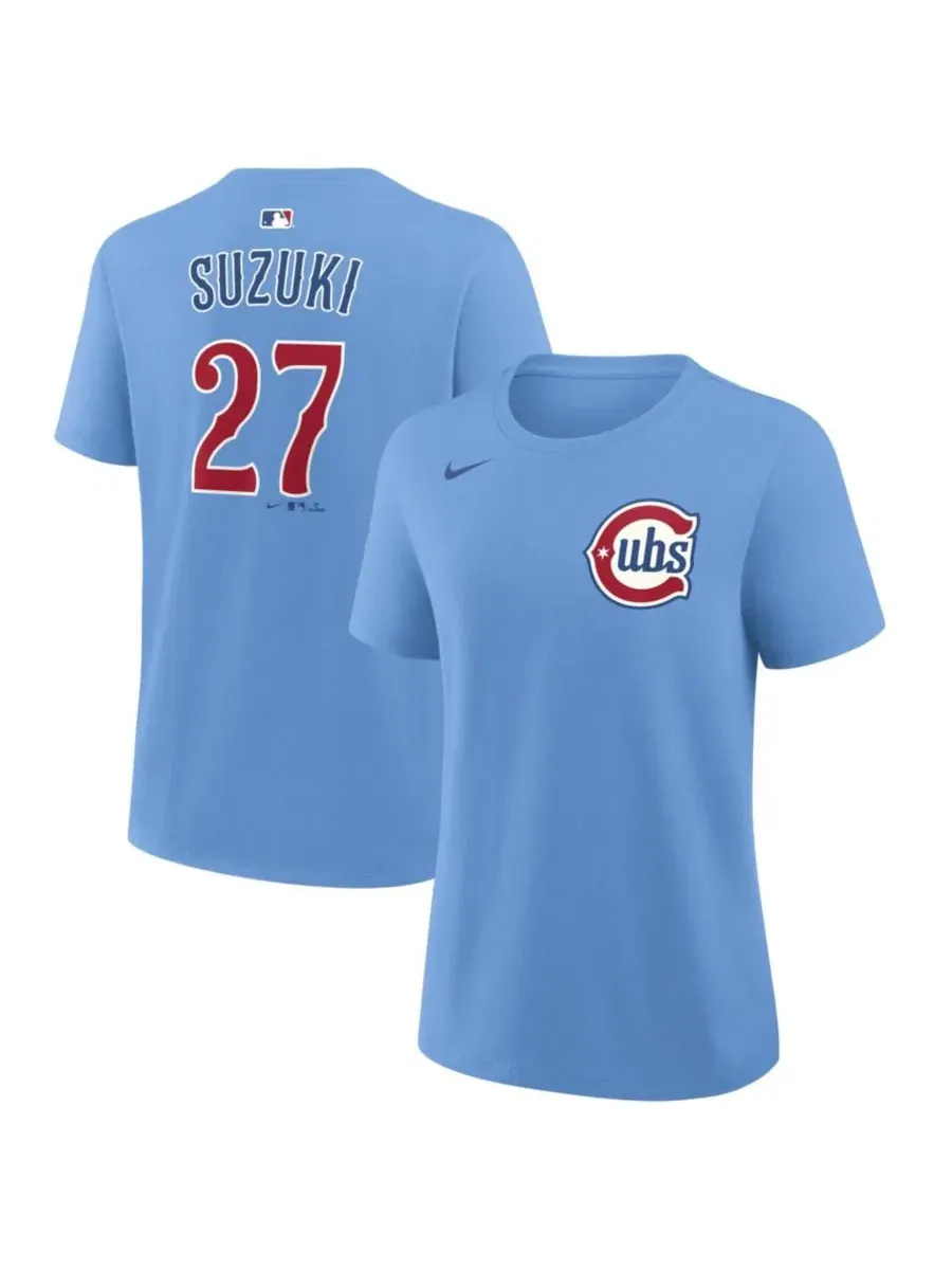 Футболка Seiya Suzuki Name Number Light Blue Chicago Cubs Nike — изображение 1 из 2, светлый синий