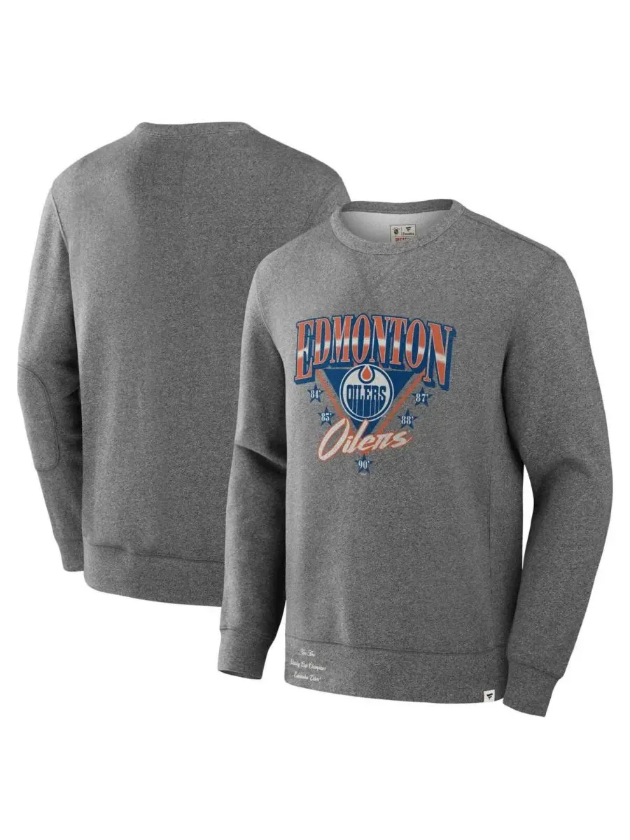 Fanatics Мужская флисовая толстовка серого цвета из коллекции Edmonton Oilers Decades, легендарная — изображение 1 из 3