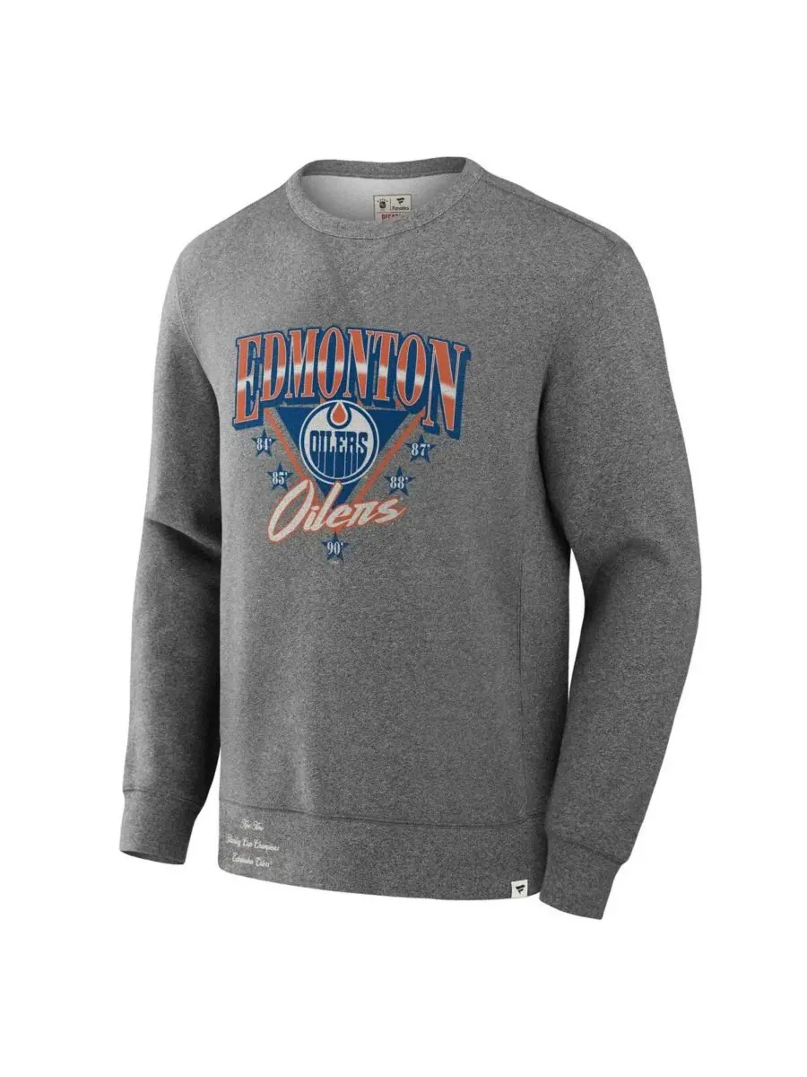 Fanatics Мужская флисовая толстовка серого цвета из коллекции Edmonton Oilers Decades, легендарная — изображение 2 из 3
