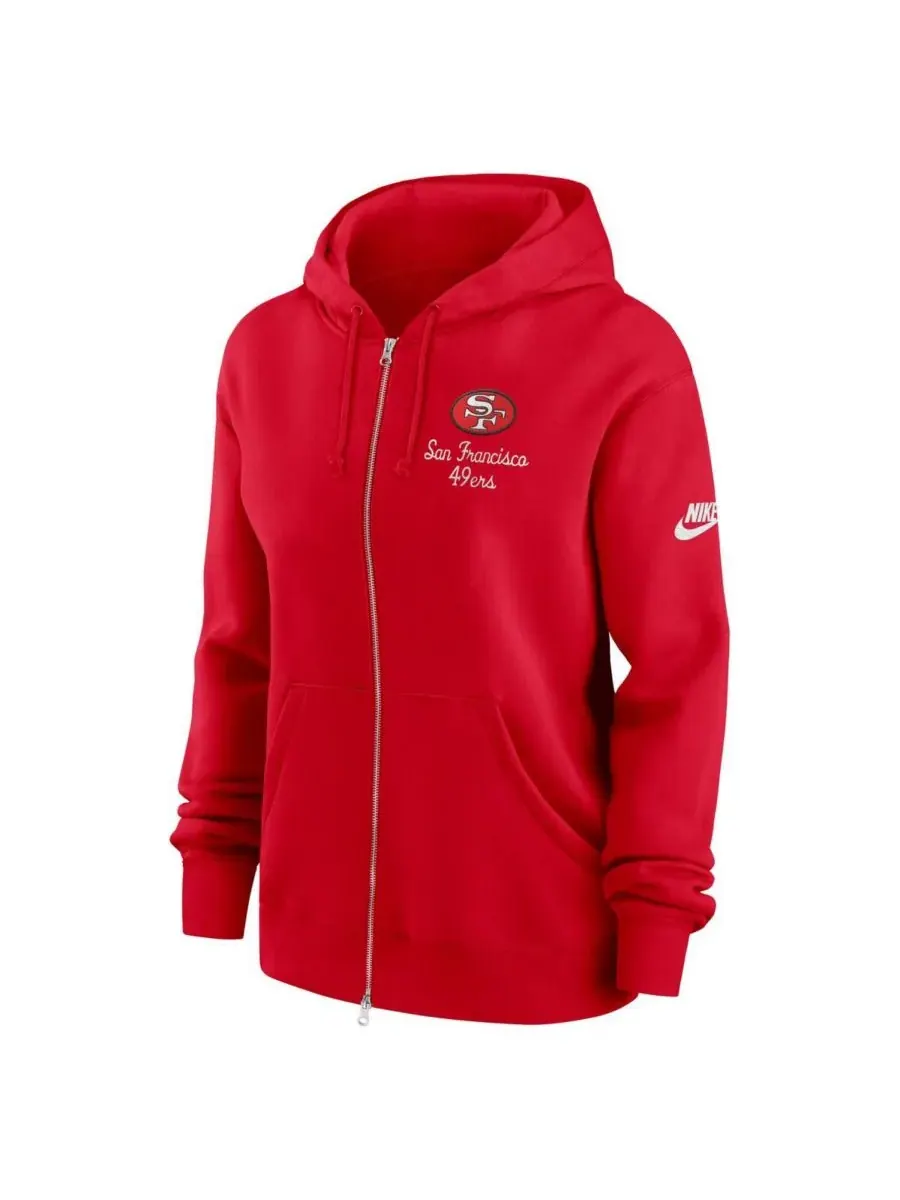 Женская алая толстовка на молнии San Francisco 49ers Phoenix Rewind Nike — изображение 2 из 3, алый