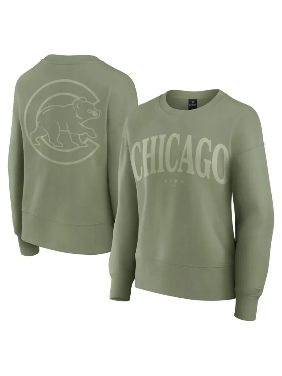 Fanatics Женская зеленая толстовка-пуловер Chicago Cubs Elements Flow — изображение 1 из 3, зеленый